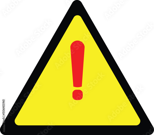 Red Warning Triangle with Exclamation Mark Icon
Danger and Caution Alert Symbol Isolated, Universal Safety Hazard Sign - Exclamation Point, Modern UI/UX Attention Warning Graphic.