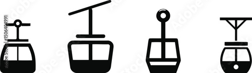 Vector illustration of cable car on a plain white background

