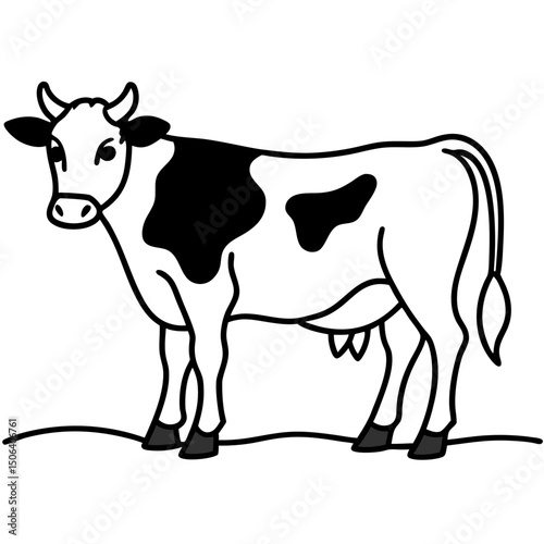 black and white cow