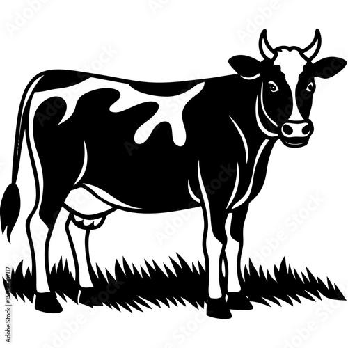 silhouette of a cow
