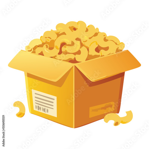 vector illustration of box meal mac and cheese