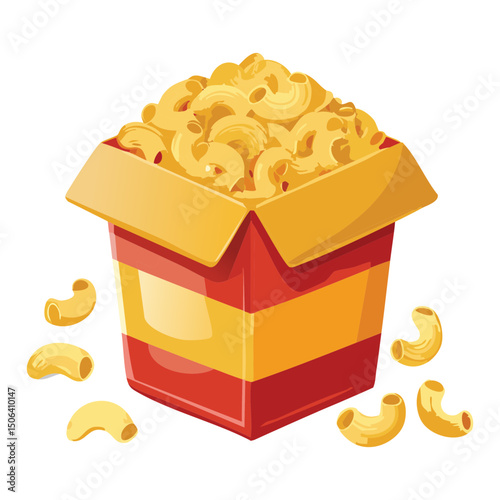 box of pasta macaroni cheese - vector illustration