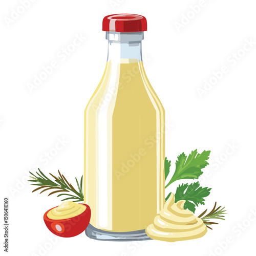 Mayonnaise Bottle - Vector Illustration