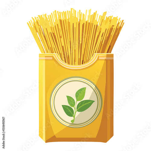 spaghetti ingredient in pack - vector illustration