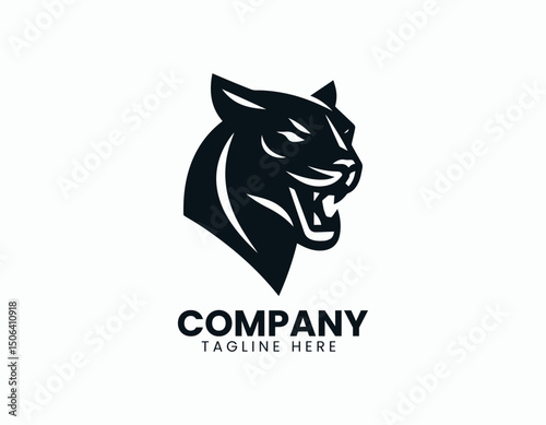 Black Panther Head Vector Logo Design