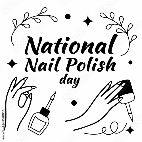 NATIONAL NAIL POLISH DAY vector illustration