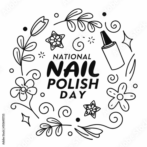 NATIONAL NAIL POLISH DAY vector illustration