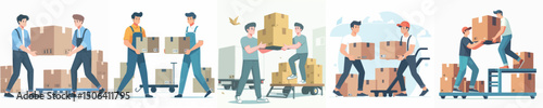 male character vector lifting goods
