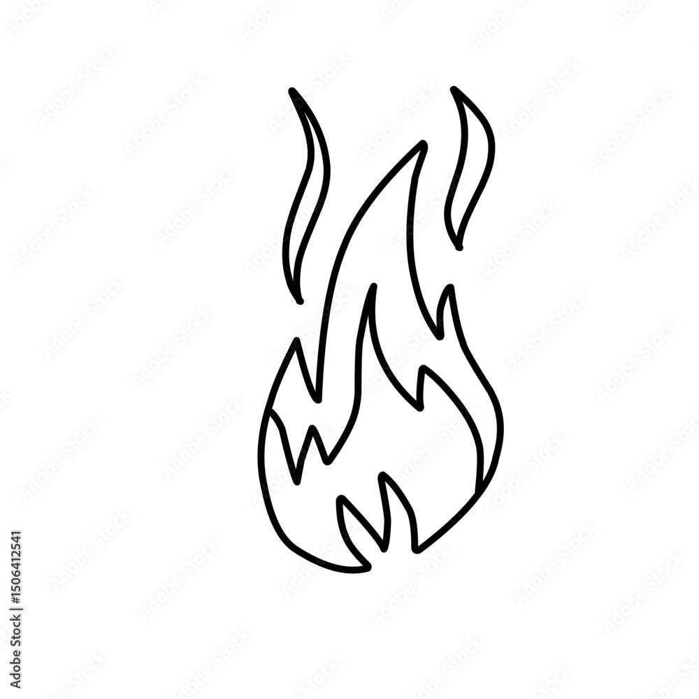 Obraz premium fire line doodle icon