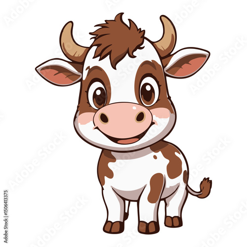 Baby Cow Illustration – Colorful Clip Art for Children’s Projects