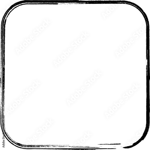 Rounded square brush strokes. Grunge design frames