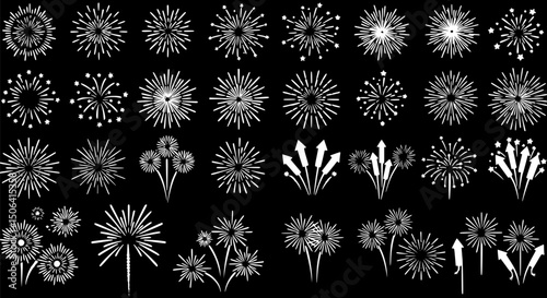 30+ White Fireworks Clipart Burst Sparkler Rocket PNG