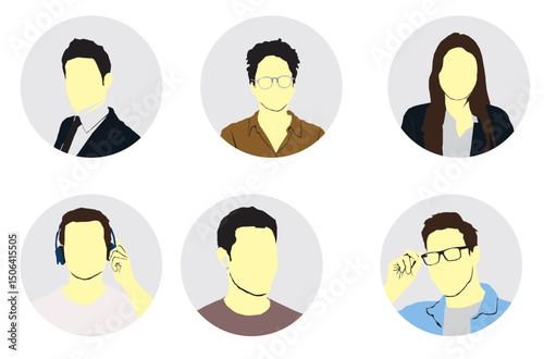 set of people profile