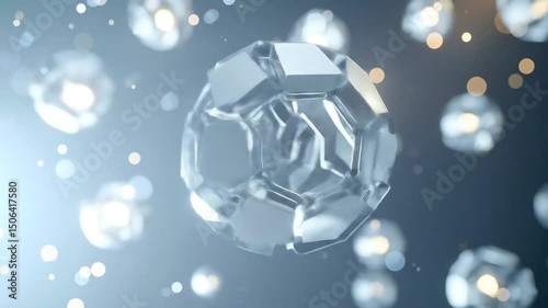 Abstract 3D Geometric Sphere Animation In Silver