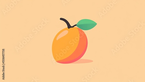 A sweet ripe apricot glowing warmly fresh from the orchard ready to be enjoyed with a light peach