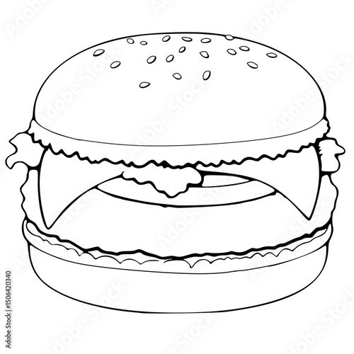 burger vector icon, outline edition