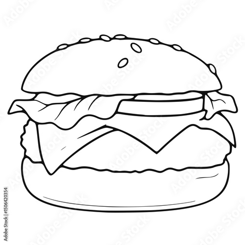 burger vector icon, outline edition