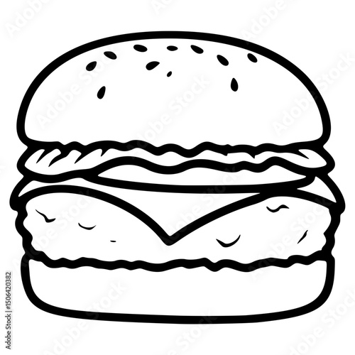 burger vector icon, outline edition