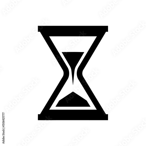 Hourglass with sand isolated on white background, a classic symbol of time, deadlines, and the fleeting nature of moments in the past and future