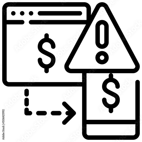 page online internet money mobile transaction alert simple line icon