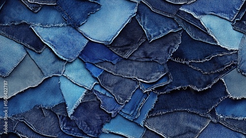 Detailed denim pattern with visible threads, perfect for texture overlays, material mockups, and rugged textile compositions.