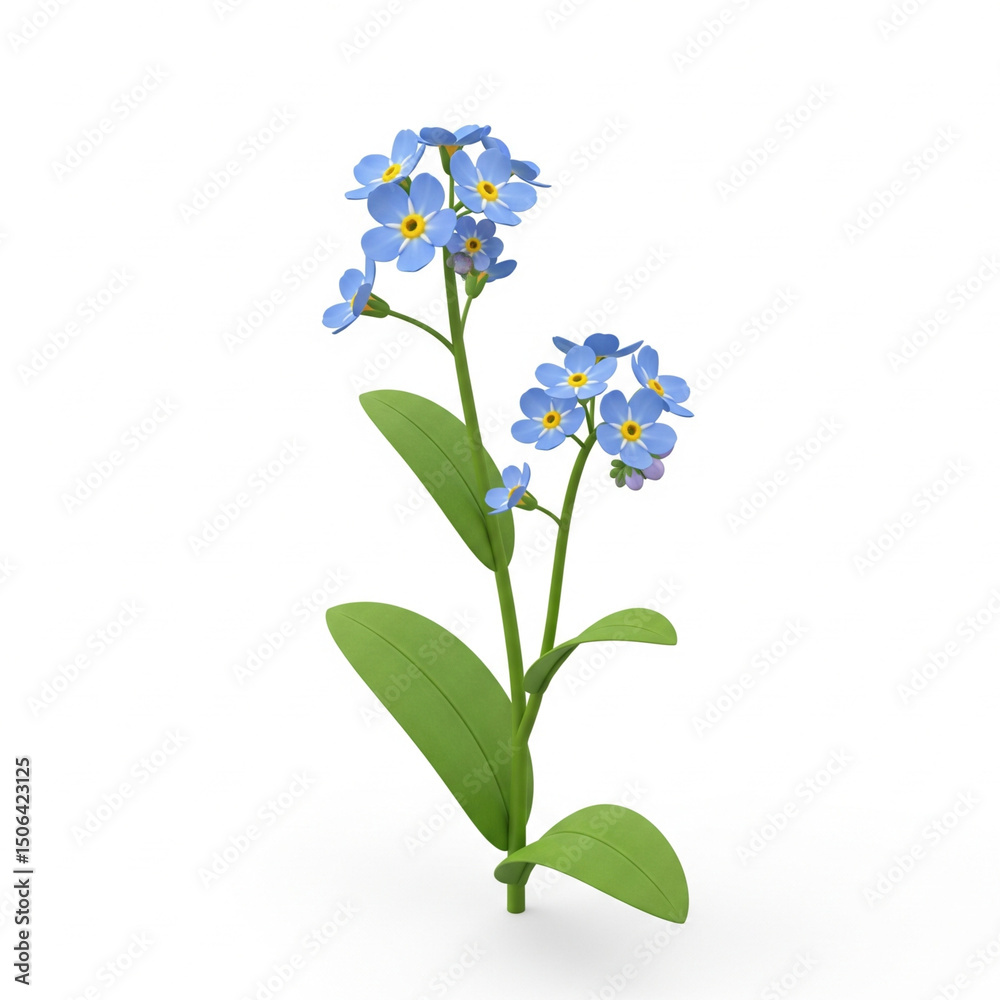 Fototapeta premium Isometric 3D forget me not