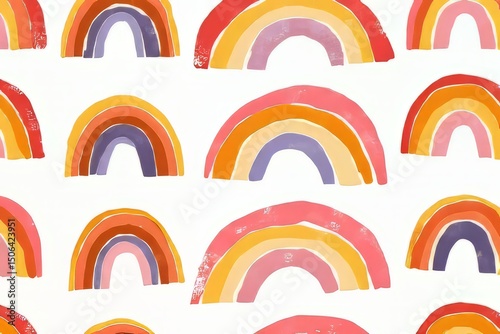Colorful Rainbow Pattern on White Background