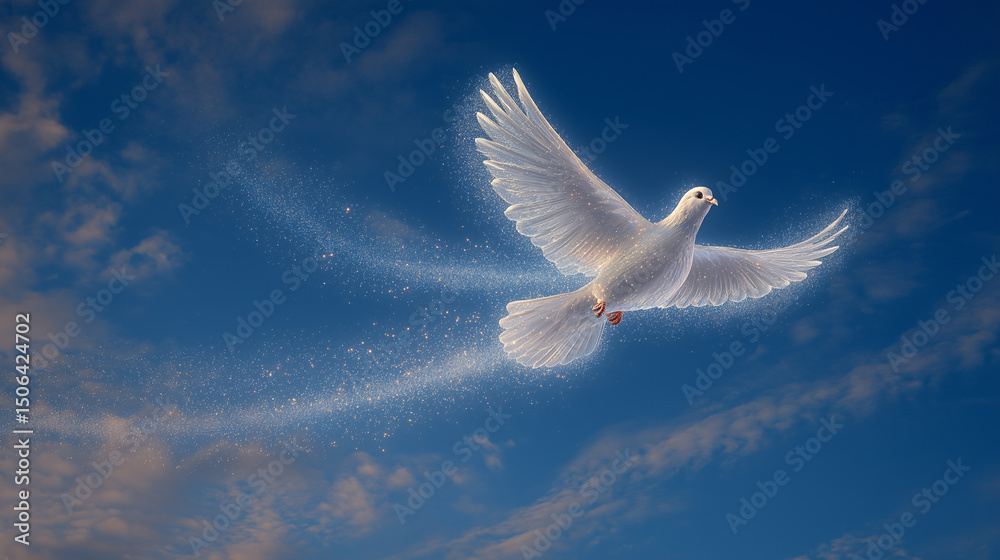 Fototapeta premium Glowing White Dove of Peace A Symbol of Hope and Tranquility
