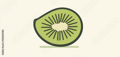 A refreshing kiwi slice a vibrant burst of green delight symbolizing healthy eating and summer joy