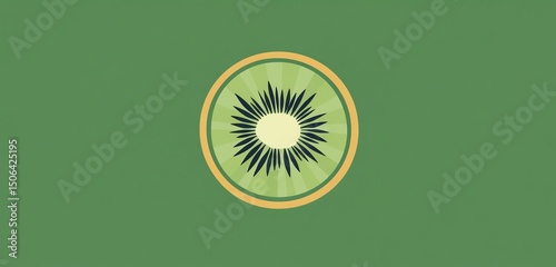 A refreshing kiwi slice illustration inviting healthy snacking in a clean modern style with flat