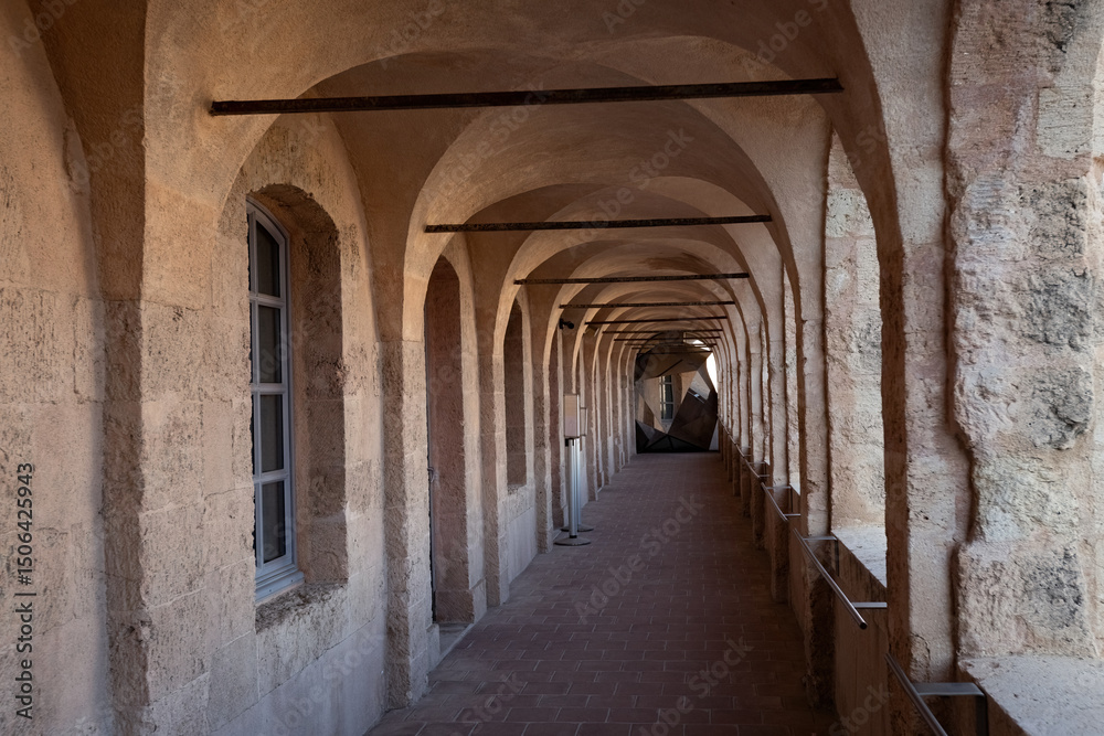 Fototapeta premium Details of the Fort Saint-Jean, fortification in Marseille, built in 1660 by Louis XIV at the entrance to the Old Port.