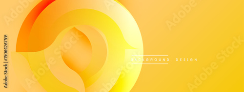 Abstract yellow design. Overlapping layers create dynamic visual effect. Gradient shades offer smooth transition, modern aesthetic.