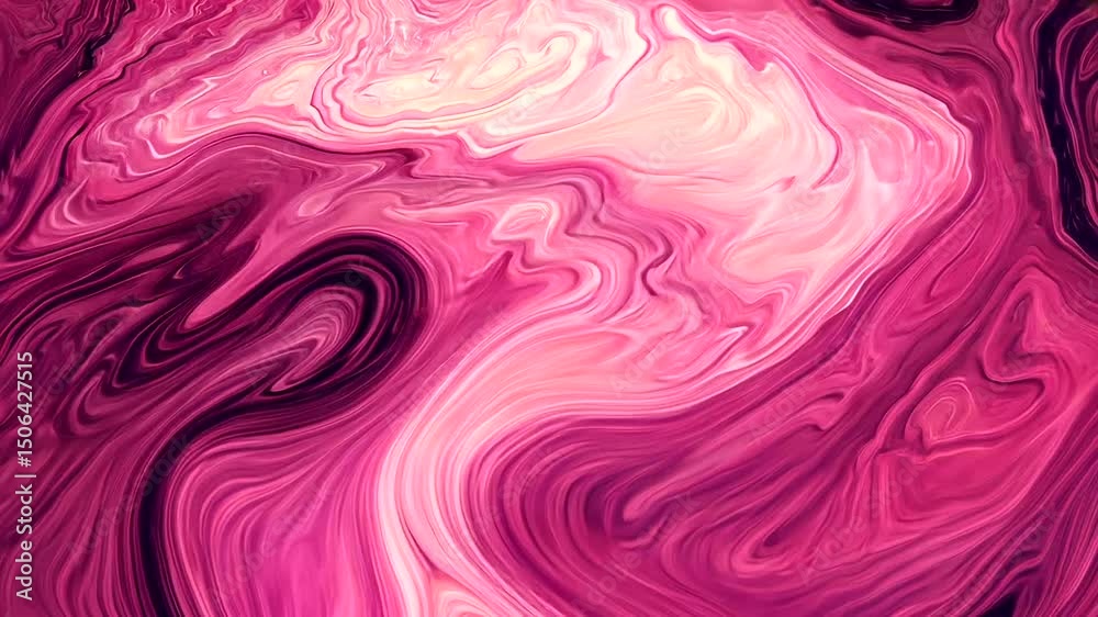 Abstract swirling patterns in shades of pink, fuchsia, and cream create a mesmerizing marbled effect