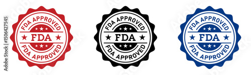FDA Approved Certification Badge Icon Label Design Set