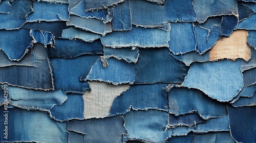 Indigo blue denim surface texture, ideal for fashion graphics, garment previews, and high-resolution textile design.