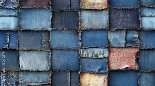 Indigo blue denim surface texture, ideal for fashion graphics, garment previews, and high-resolution textile design.