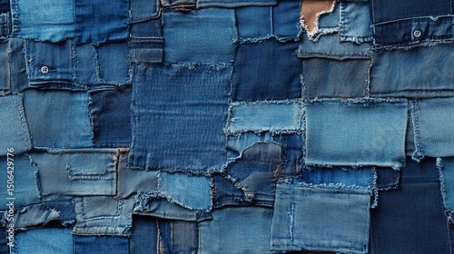 Indigo blue denim surface texture, ideal for fashion graphics, garment previews, and high-resolution textile design.