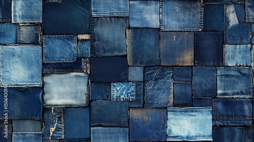 Denim cloth background showing clear weave structure, suitable for clothing design, branding material, and digital textile references.