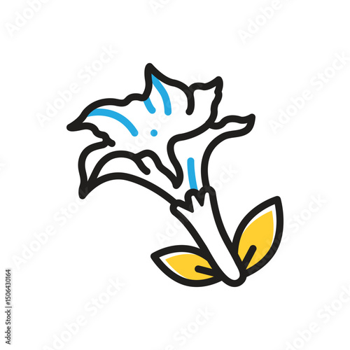 Multi color icon for  datura stramonium