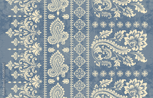Ethnic Motifs Ikat floral paisley embroidery floral. ikat Saree Sarong oriental pattern traditional.Ikat embroidery style abstract embroidery design for texture,fabric,clothing,wrapping,decoration