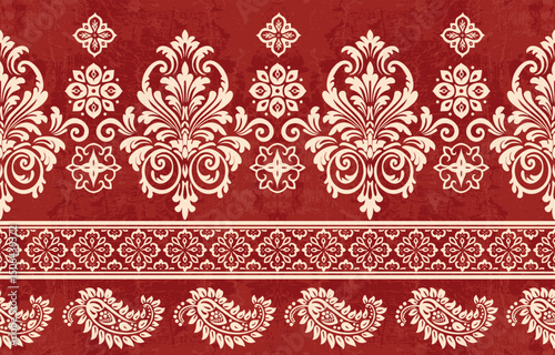 Ethnic Motifs Ikat floral paisley embroidery floral. ikat Saree Sarong oriental pattern traditional.Ikat embroidery style abstract embroidery design for texture,fabric,clothing,wrapping,decoration