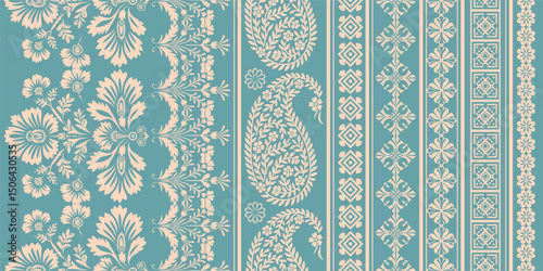 Ethnic Motifs Ikat floral paisley embroidery floral. ikat Saree Sarong oriental pattern traditional.Ikat embroidery style abstract embroidery design for texture,fabric,clothing,wrapping,decoration