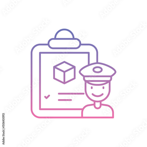 Customs Declaration Icon vector stock illustration