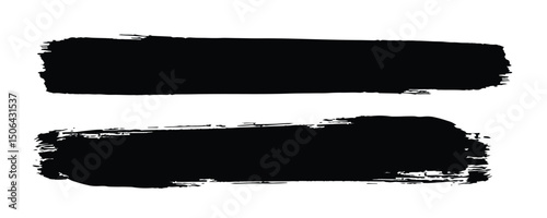 set of grunge black paint, ink brush strokes.Brush lines set. Vector black paint brush spots, highlighter lines or felt-tip pen marker.Brush strokes.