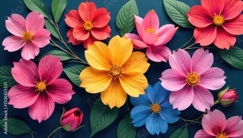 Continuous floral motif; overlapping blossoms create unity , plant, vine