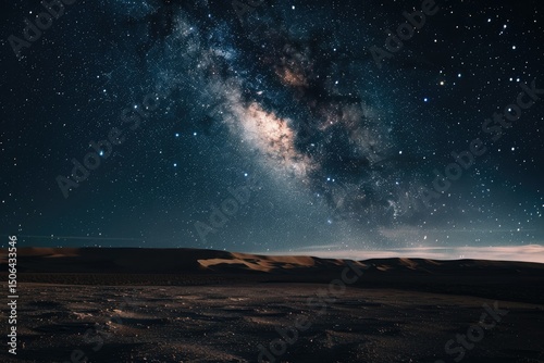 Flawless Picture of Vast Starry Sky in the Gobi Desert photo
