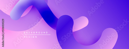 Abstract fluid shapes, vibrant purple hues, smooth gradients. Modern design element for backgrounds, digital art.