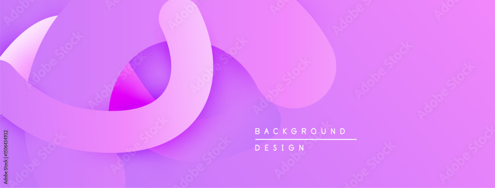 Fototapeta premium Abstract purple design features flowing shapes, gradients. Soft curves create dynamic visual texture. Minimalist background suitable for various projects.