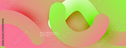 Abstract fluid shapes, vibrant colors blend. Gradient transitions create dynamic visual effect. Modern design element for backgrounds.