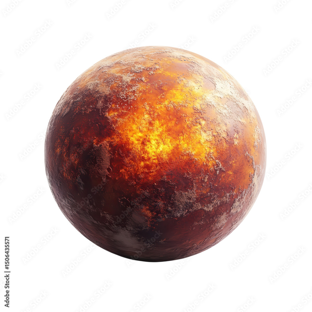Fototapeta premium A distant fiery planet glows with molten passion a cosmic ember in the on transparent background